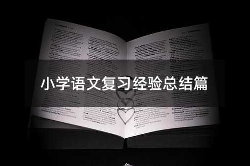 小學(xué)語文復(fù)習(xí)經(jīng)驗總結(jié)篇