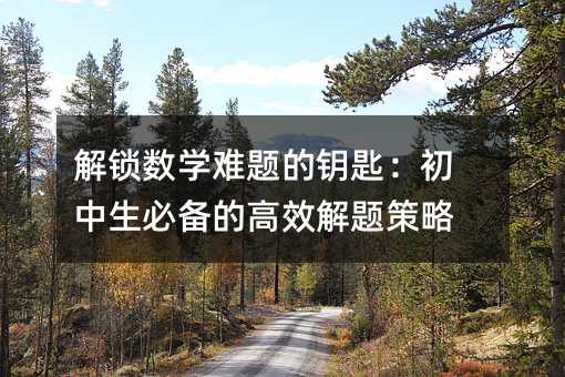 解鎖數學難題的鑰匙:初中生必備的高效解題策略