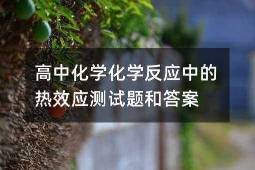 高中化學(xué)化學(xué)反應(yīng)中的熱效應(yīng)測(cè)試題和答案