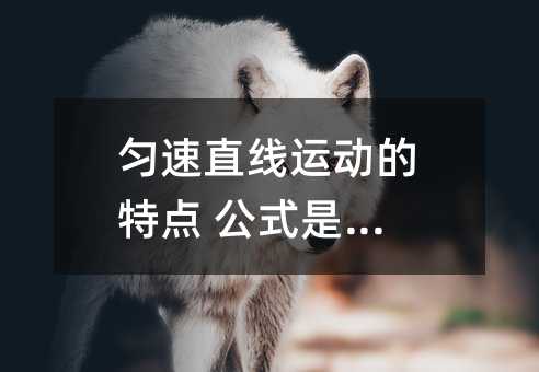 勻速直線運(yùn)動(dòng)的特點(diǎn) 公式是什么