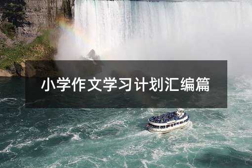 小學(xué)作文學(xué)習(xí)計劃匯編篇