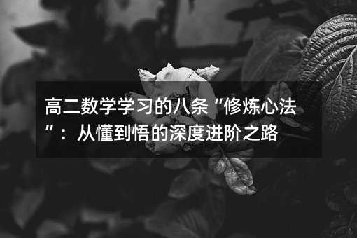 高二數學學習的八條“修煉心法”:從懂到悟的深度進階之路
