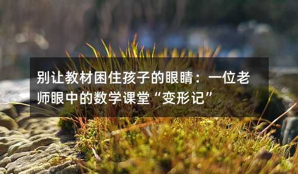 別讓教材困住孩子的眼睛:一位老師眼中的數(shù)學(xué)課堂“變形記”