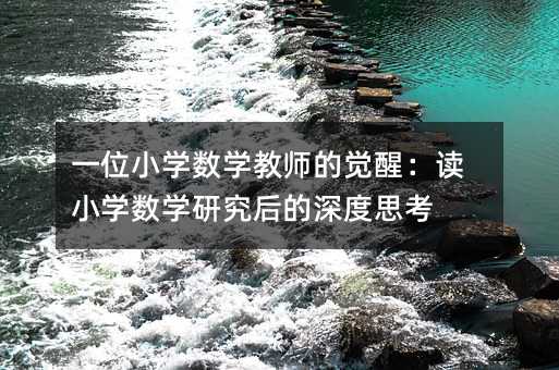 一位小學數學教師的覺醒:讀小學數學研究后的深度思考