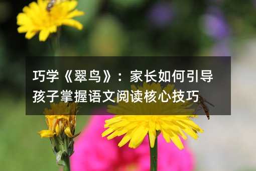 巧學《翠鳥》:家長如何引導孩子掌握語文閱讀核心技巧