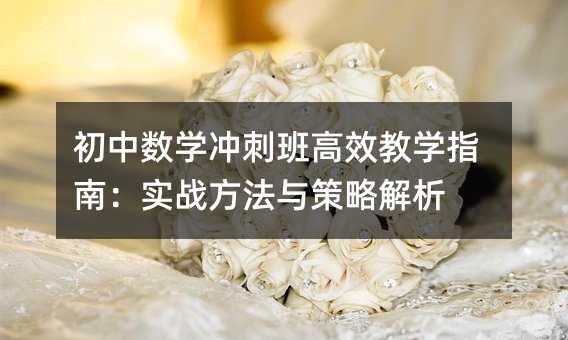 初中數(shù)學(xué)沖刺班高效教學(xué)指南:實戰(zhàn)方法與策略解析