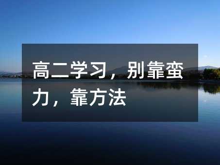 高二學習,別靠蠻力,靠方法