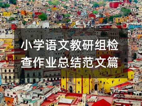小學(xué)語(yǔ)文教研組檢查作業(yè)總結(jié)范文篇