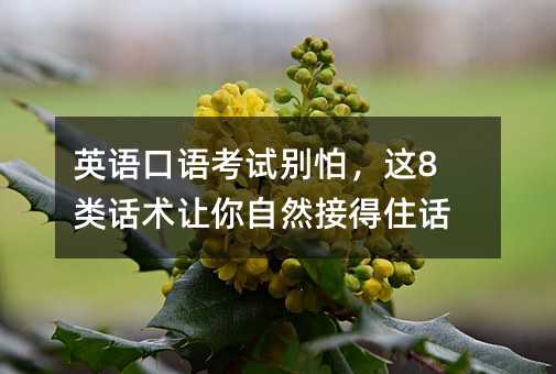 英語口語考試別怕,這8類話術讓你自然接得住話