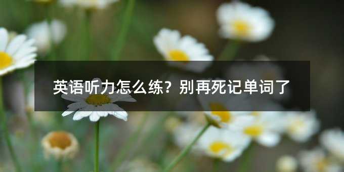 英語聽力怎么練?別再死記單詞了