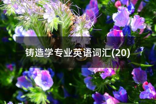 鑄造學(xué)專業(yè)英語詞匯(20)