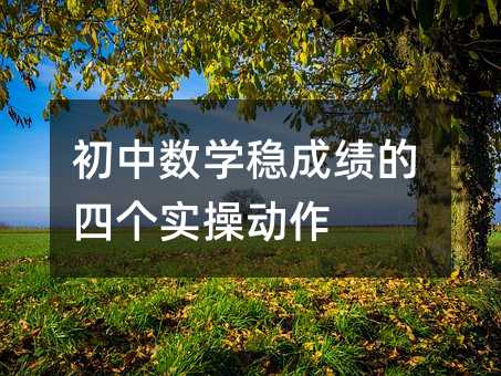 初中數(shù)學(xué)穩(wěn)成績的四個實操動作