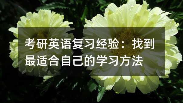 考研英語(yǔ)復(fù)習(xí)經(jīng)驗(yàn):找到最適合自己的學(xué)習(xí)方法
