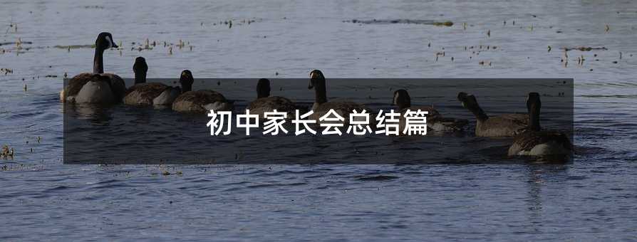 初中家長會總結篇