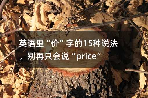 英語里“價(jià)”字的15種說法,別再只會(huì)說“price”了