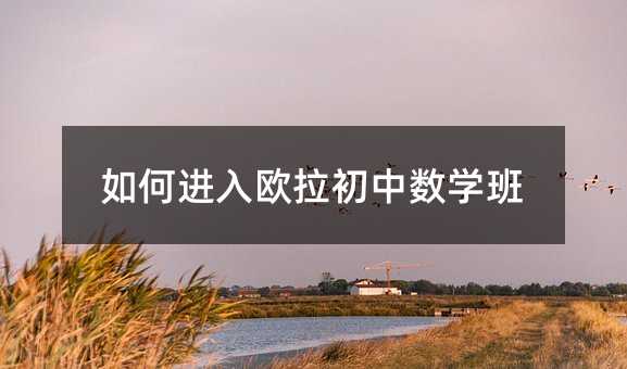 如何進(jìn)入歐拉初中數(shù)學(xué)班