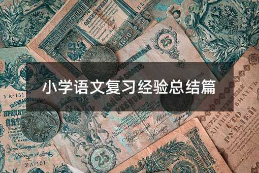 小學語文復習經驗總結篇