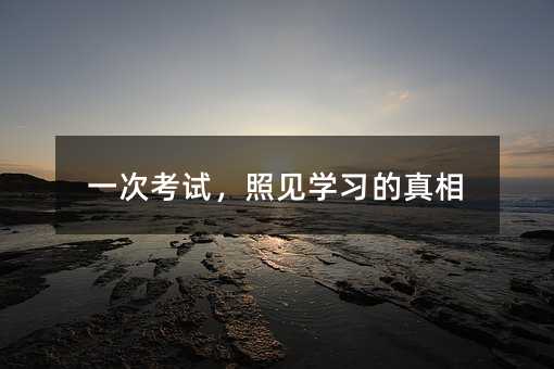 一次考試,照見學習的真相