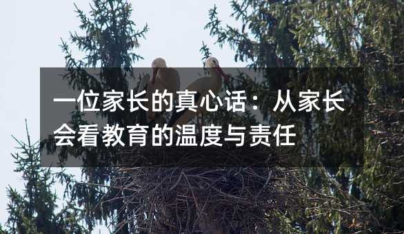 一位家長的真心話:從家長會看教育的溫度與責(zé)任