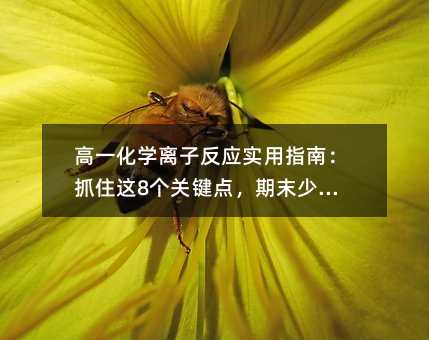 高一化學離子反應實用指南:抓住這8個關鍵點,期末少丟分