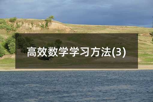 高效數學學習方法(3)