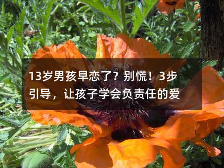 13歲男孩早戀了?別慌!3步引導,讓孩子學會負責任的愛