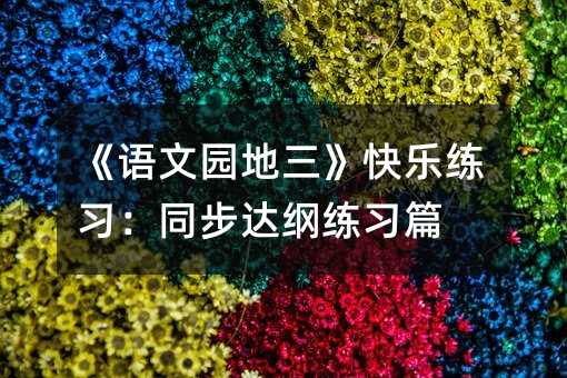 《語文園地三》快樂練習:同步達綱練習篇