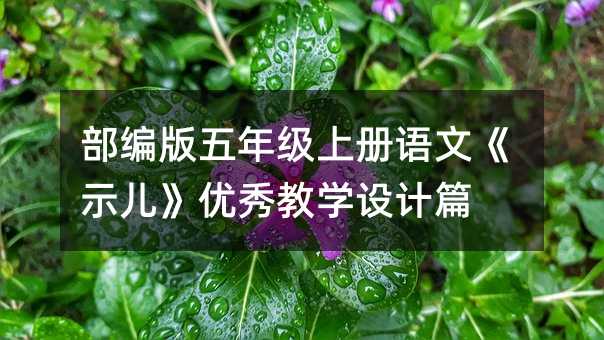 部編版五年級上冊語文《示兒》優秀教學設計篇