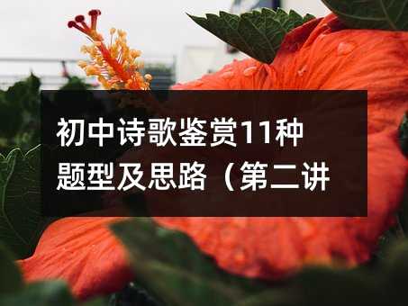 初中詩歌鑒賞11種題型及思路(第二講)