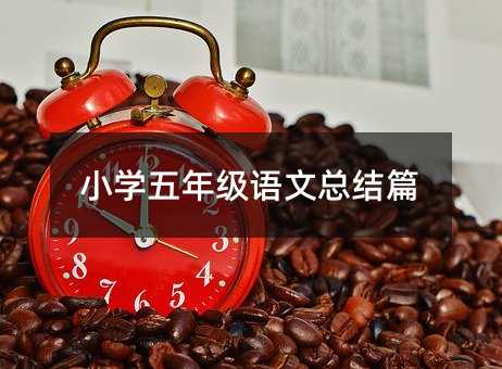 小學五年級語文總結篇