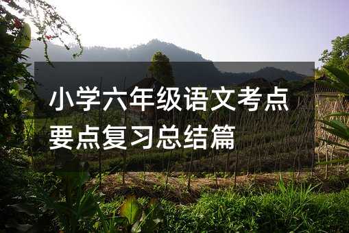 小學六年級語文考點要點復習總結篇