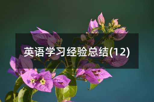 英語學習經驗總結(12)