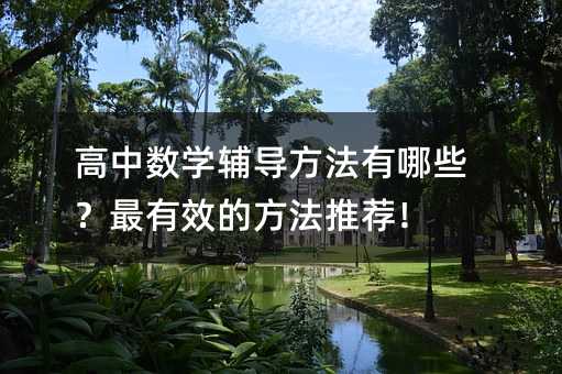 高中數學輔導方法有哪些?最有效的方法推薦!