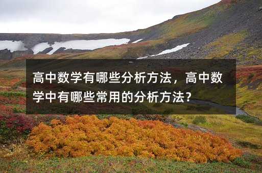 高中數學有哪些分析方法,高中數學中有哪些常用的分析方法?