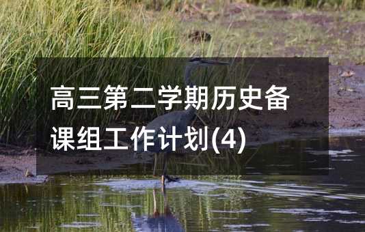 高三第二學期歷史備課組工作計劃(4)