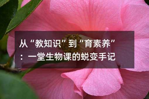 從“教知識”到“育素養(yǎng)”:一堂生物課的蛻變手記