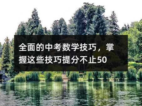 全面的中考數學技巧,掌握這些技巧提分不止50分