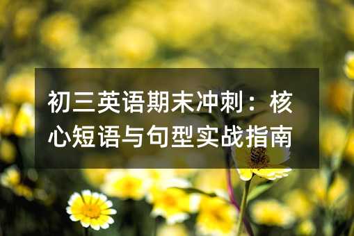 初三英語期末沖刺:核心短語與句型實戰(zhàn)指南