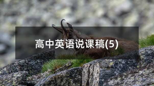 高中英語說課稿(5)