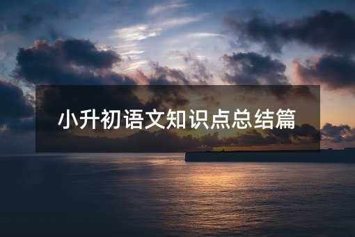 小升初語(yǔ)文知識(shí)點(diǎn)總結(jié)篇