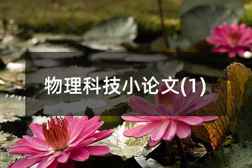 物理科技小論文(1)