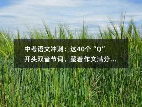 中考語(yǔ)文沖刺:這40個(gè)“Q”開(kāi)頭雙音節(jié)詞,藏著作文滿分的秘密