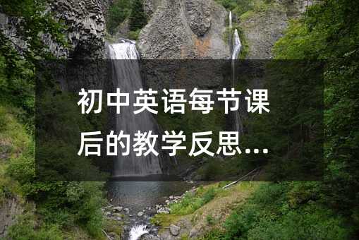 初中英語每節課后的教學反思(4)