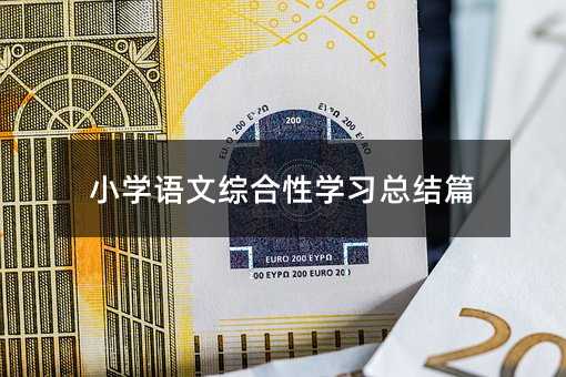 小學語文綜合性學習總結篇
