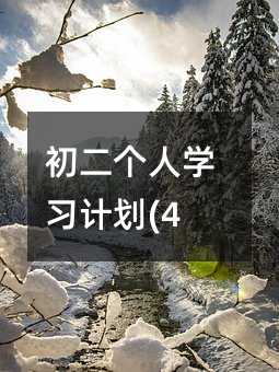 初二個人學習計劃(4)