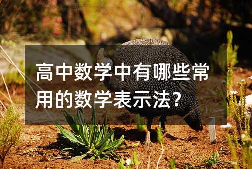 高中數學中有哪些常用的數學表示法?