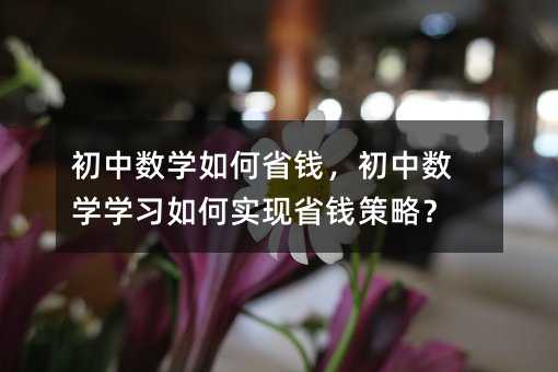 初中數學如何省錢,初中數學學習如何實現省錢策略?