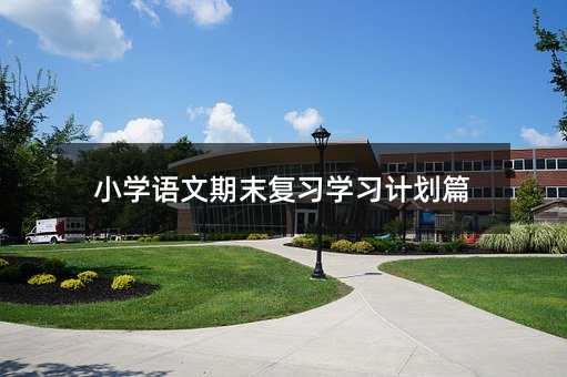 小學語文期末復習學習計劃篇