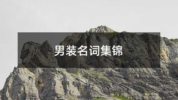 男裝名詞集錦