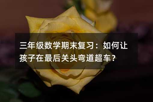 三年級數學期末復習:如何讓孩子在最后關頭彎道超車?